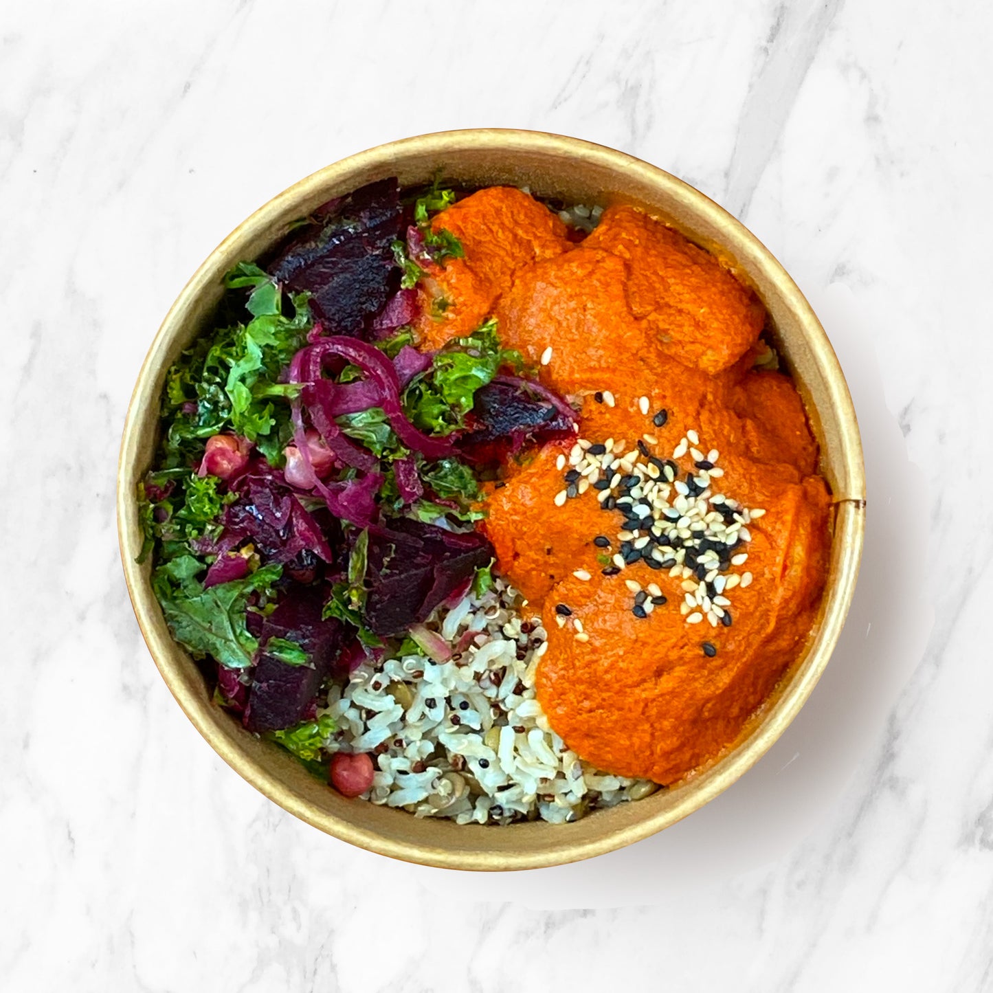 Cod Cheeks Marinara stew with Grain Mix and Broccoli