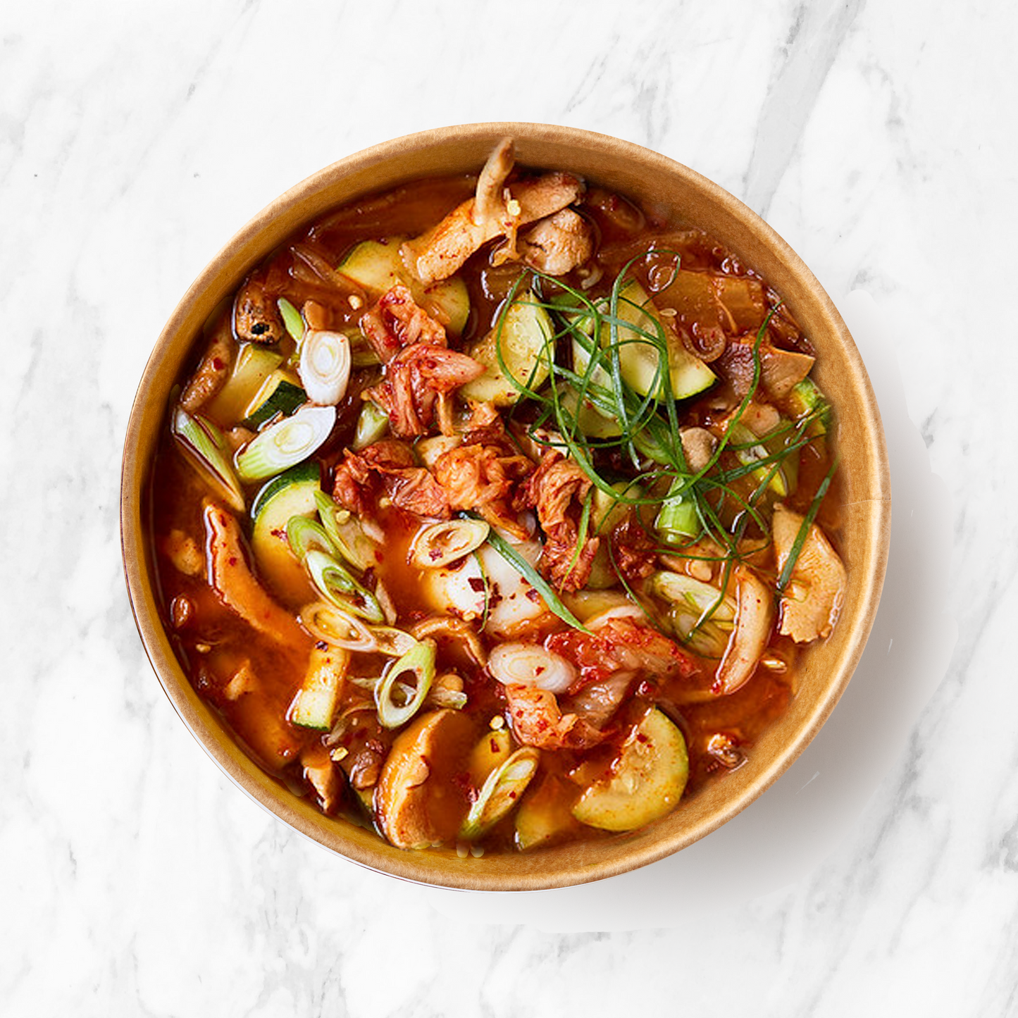 Kimchi Stew with Tofu, Grain Mix and Broccoli