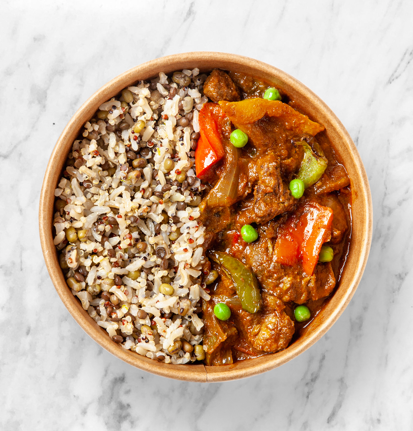 Lamb Rogan Josh Stew with Grain Mix and Broccoli