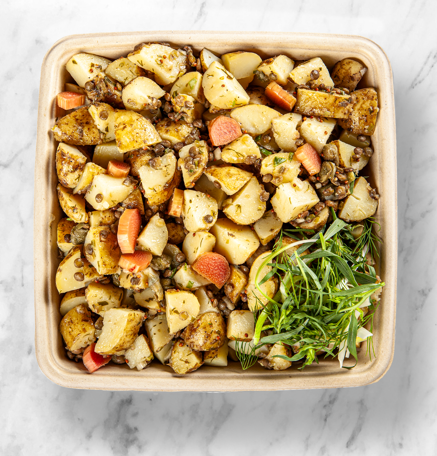 Potato and Lentil Salad with Tarragon and Pickles - Buffet