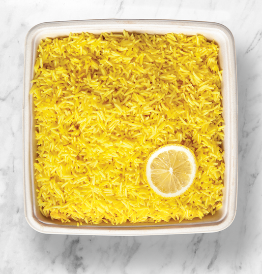 Tumeric Rice Buffet Presentation Hot Platters for Office Catering London | Next Day Delivery | Love Food
